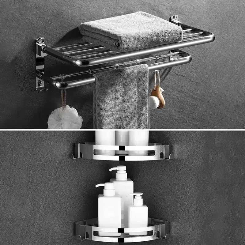 Frendorf | Modernes Badezimmer-Zubehörset Silber Badezimmerzubehör Hardware-Set