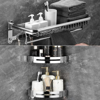 Frendorf | Modernes Badezimmer-Zubehörset Silber Badezimmerzubehör Hardware-Set