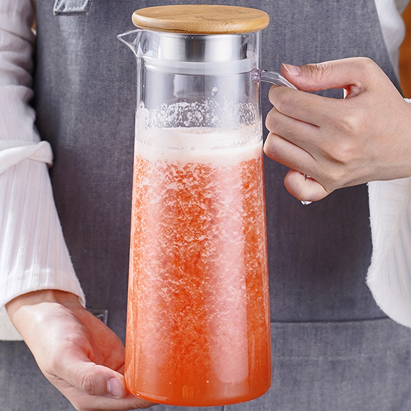 Frendorf | Glaskaraffe mit Deckel – Ideal für Saft, Bubble Tea und erfrischende Sommerdrinks