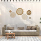 6 Stück hängende geflochtene Teller Wanddekoration Boho Strohrattan runde Korbdekorationen Quasten Blumenschale Kunst für Zuhause Schlafzimmer