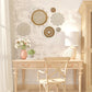 6 Stück hängende geflochtene Teller Wanddekoration Boho Strohrattan runde Korbdekorationen Quasten Blumenschale Kunst für Zuhause Schlafzimmer
