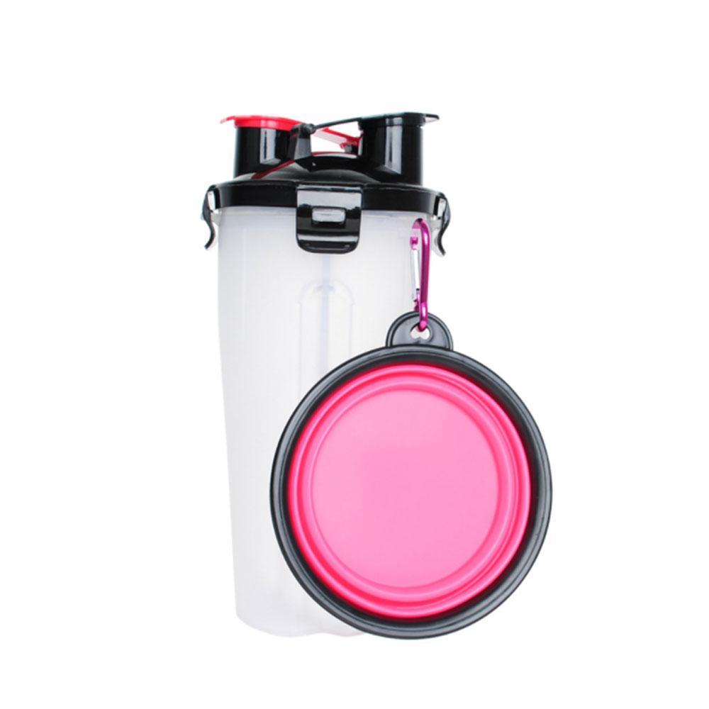 Frendorf | 2-in-1 Tier Reise Wasser- & Futternapf Flasche mit faltbarer Schüssel