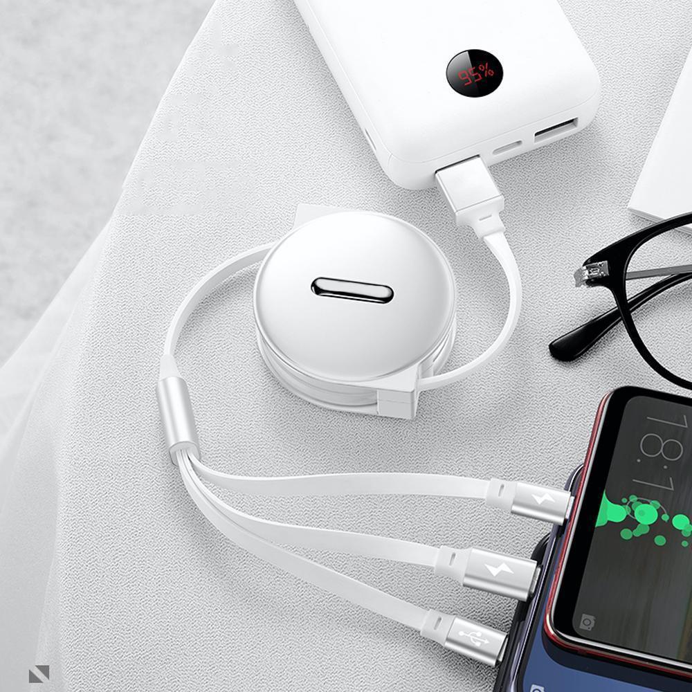 Frendorf | 3-1 Verlängerbares Ladekabel für IOS, Micro und Type-c