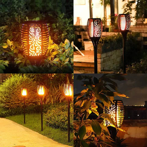 Frendorf | SolarFlare LED Gartenfackel | Solarbetriebene Flammenlampe für Außenbereich | Wetterfeste Dekoration für Garten & Terrasse