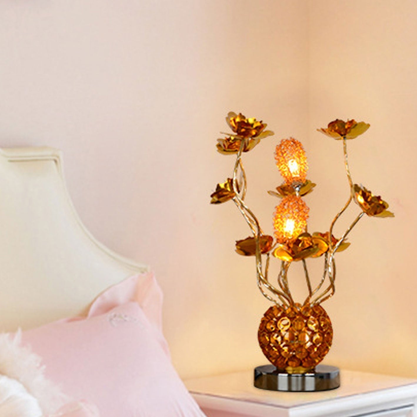 Frendorf | RoséLumina Aluminium LED Tischlampe | Elegantes Design | Stimmungslicht | Leselampe | Deko für Zuhause