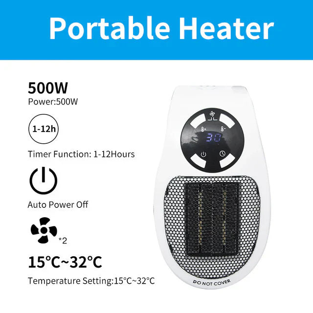 Frendorf | 500W Mini Tragbarer Elektrischer Heizlüfter