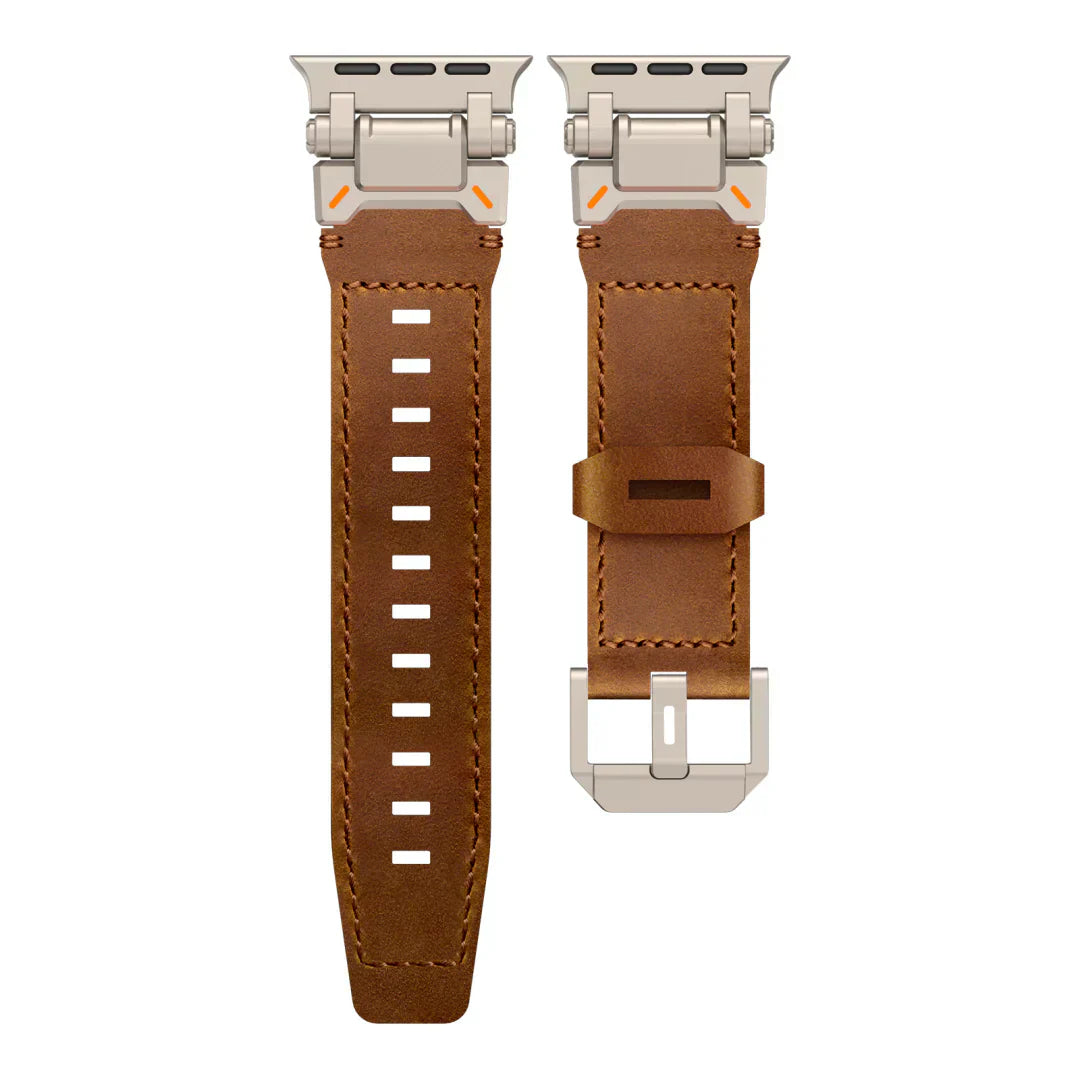 Frendorf | Neues Titan-Metallkopf-Lederarmband für die Apple Watch