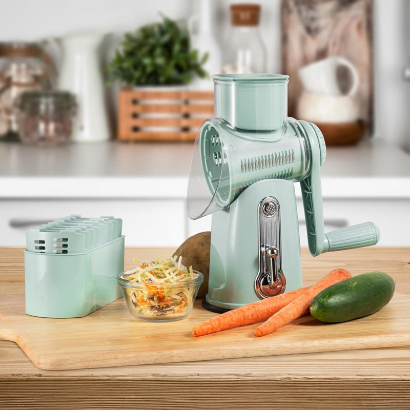 Frendorf | 5 in 1 Gemüseschneider Reibe, Rotierender Käse-Reibe