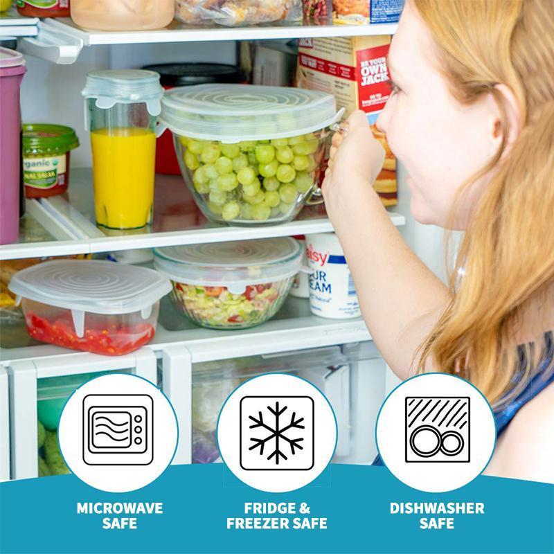 Frendorf | Dehnbare Lebensmittelsilikonabdeckung, 6 Stück