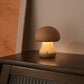 Tischlampe im Pilz-Stil aus Holz im Vintage-Stil