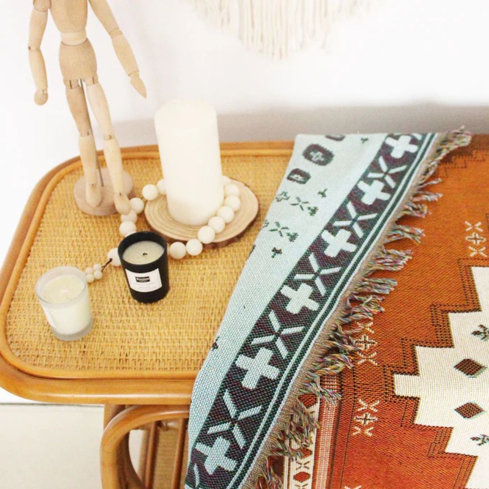 Frendorf | Boho Chic Gemusterte Wurfdecke