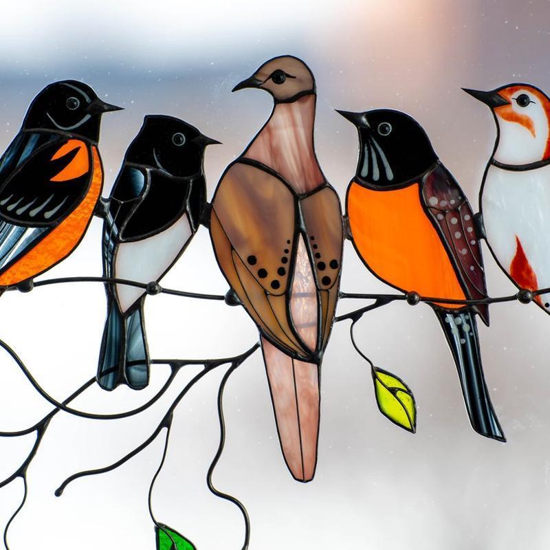 Frendorf | Vögel Buntglas Fensterhänger 🐦