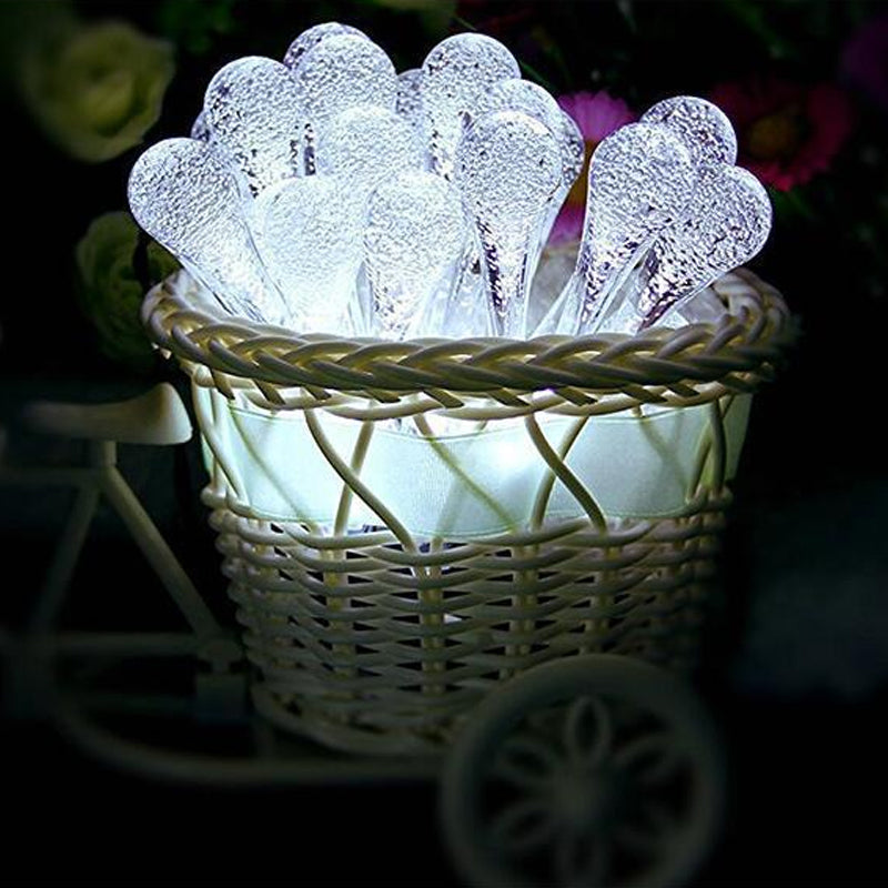 Frendorf Solar Wassertropfen Lichterkette | IP65 Aussen Lichter mit 8 Modi für Garten & Balkon