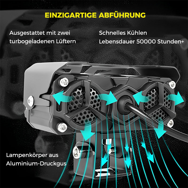 Frendorf | Motorrad fahrende LED-Zusatzscheinwerfer