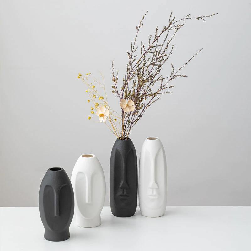 Frendorf | VaseMuse Abstrakte Keramikvase mit Gesichtsdesign | Modernes Deko-Highlight | Zeitlos & Elegant