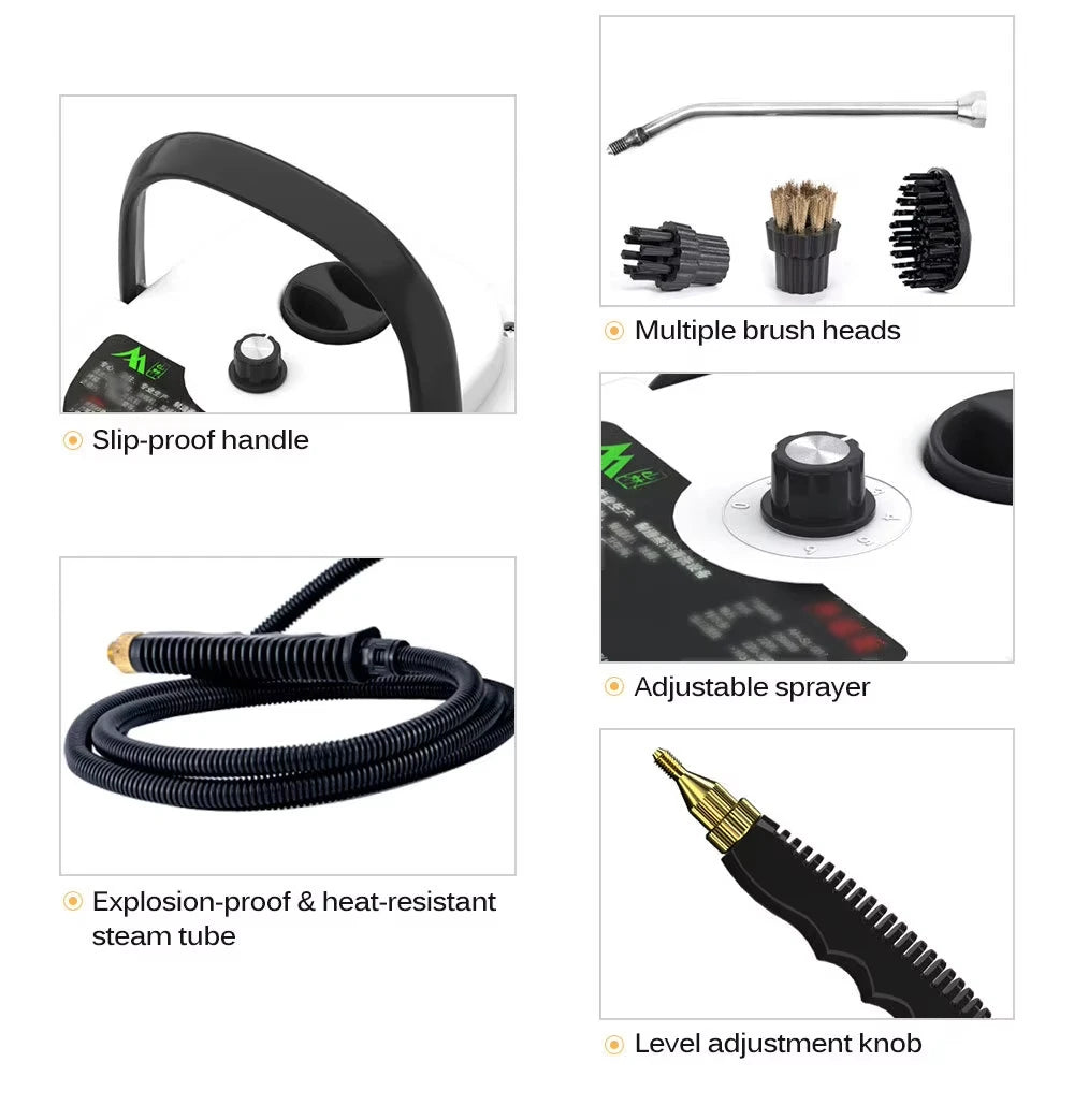 Frendorf | 2500w Dampfreiniger Mit Hochdruck - 6 Stufen Für Zuhause Und Küche