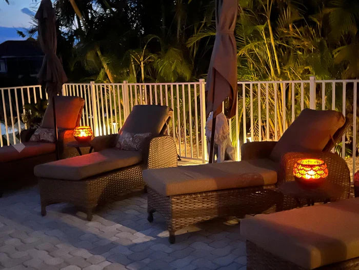 Frendorf | Blumenmuster Kerzenlampe – Dekorative LED Tischlampe für Stilvolle Beleuchtung