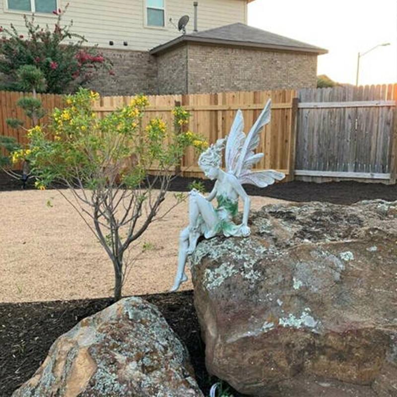 Sitzende Elf Skulptur | Garten Deko