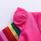 Frendorf | Mädchen Einhorn-Regenbogen-Streifen Kleid