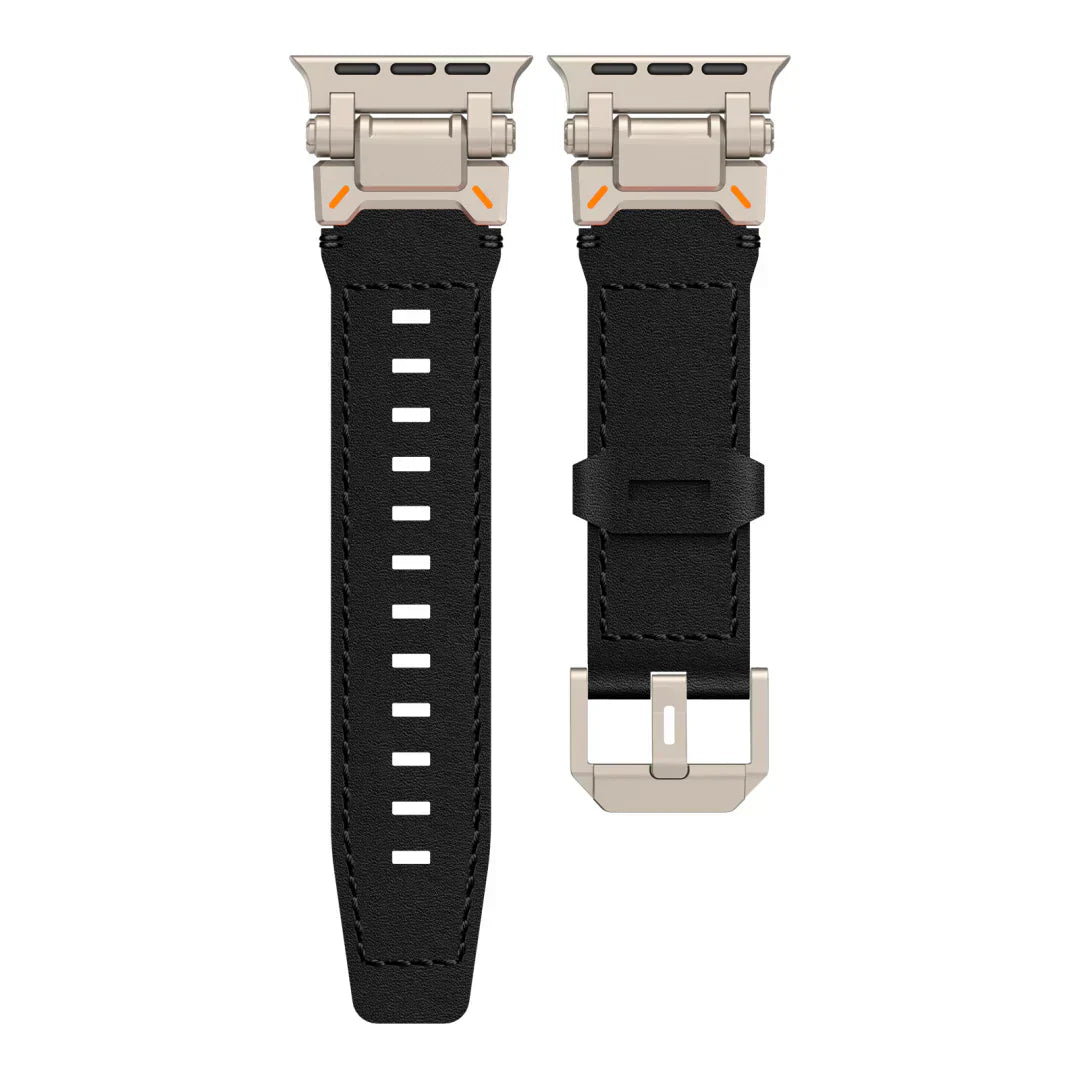 Frendorf | Neues Titan-Metallkopf-Lederarmband für die Apple Watch