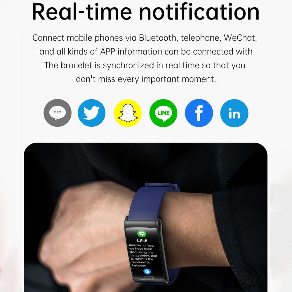 Frendorf | BCBEARSCOME BCE600 3-Kanal-EKG HRV Blutzucker Blutdruck Blutsauerstoff Schlaferkennung HD Bluetooth Smart Armband