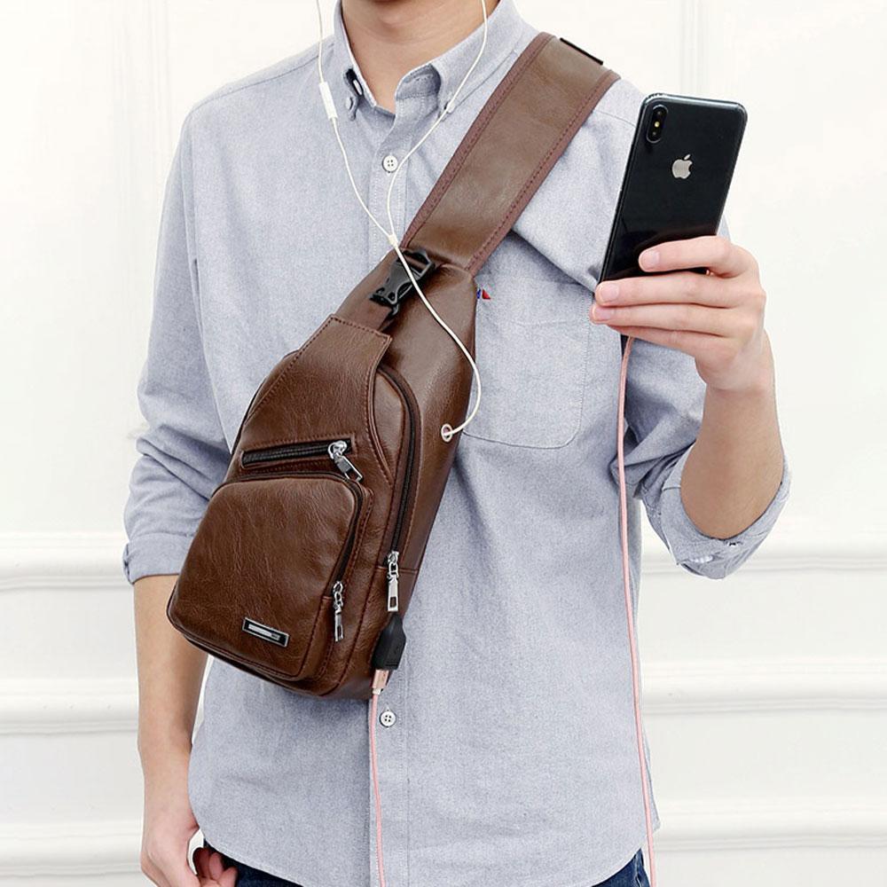 Frendorf | Schultertasche Crossbodytasche für Herren mit USB-Ladeanschluss