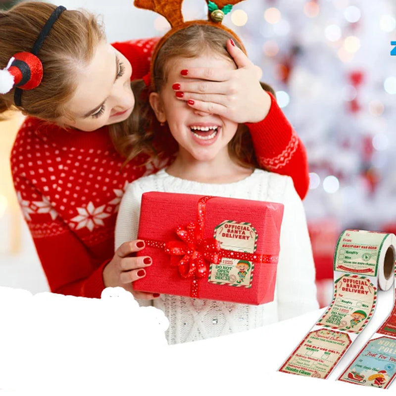 Frendorf | 200 Stück von Santa Claus Aufkleber Rolle