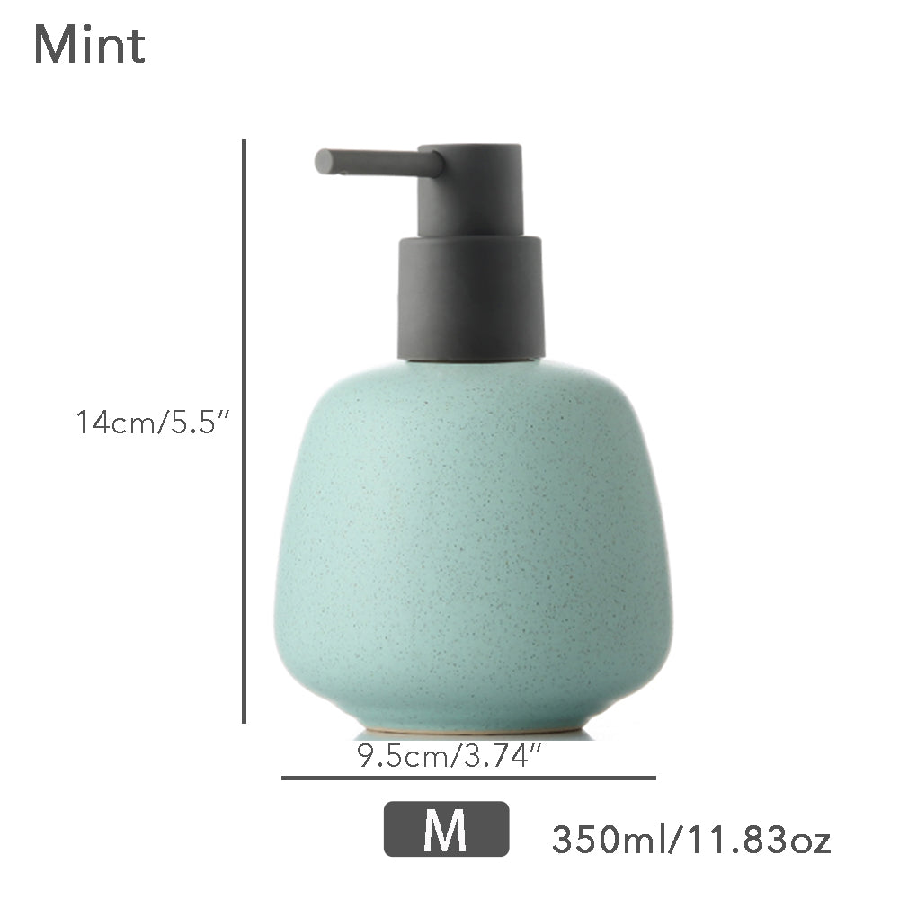 Keramischer Seifenspender, Flüssigkeitsbadflasche, einfaches Design, nachfüllbare wiederverwendbare Lotionpumpe für Badezimmer Küche, 350ml/11,83oz