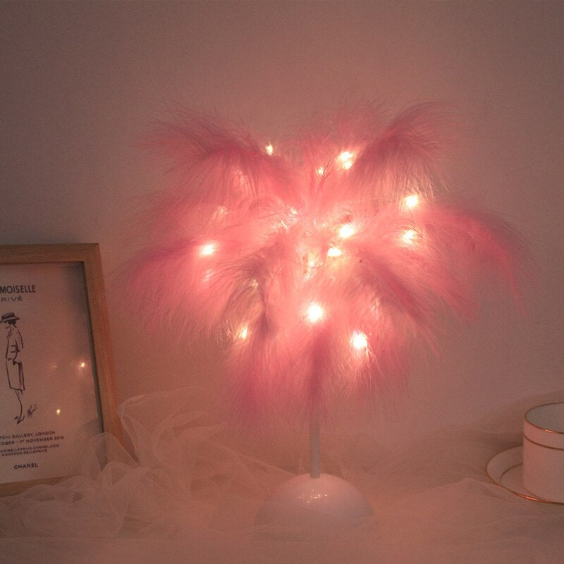Kreative Baum feder tischlampe