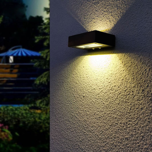 Frendorf | SolarBrite Duo LED Außenwandleuchte | Doppelkopf-Solarleuchte | Wasserdicht & Modern