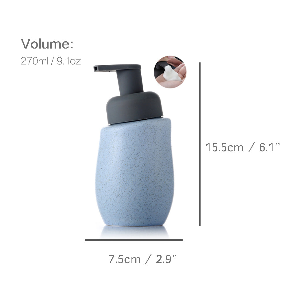Keramischer Seifenspender, Schaumpumpen-Badflasche, einfaches Design, nachfüllbare wiederverwendbare Lotionpumpe für Badezimmer Küche, 270ml/9,1oz
