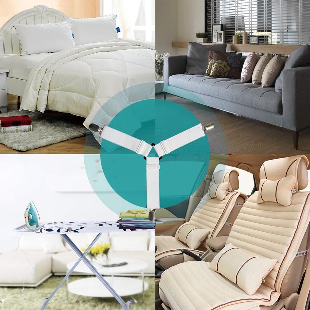 Frendorf | Bettlakenspanner, 8er-Pack verstellbare dreieckige elastische Bandriemen