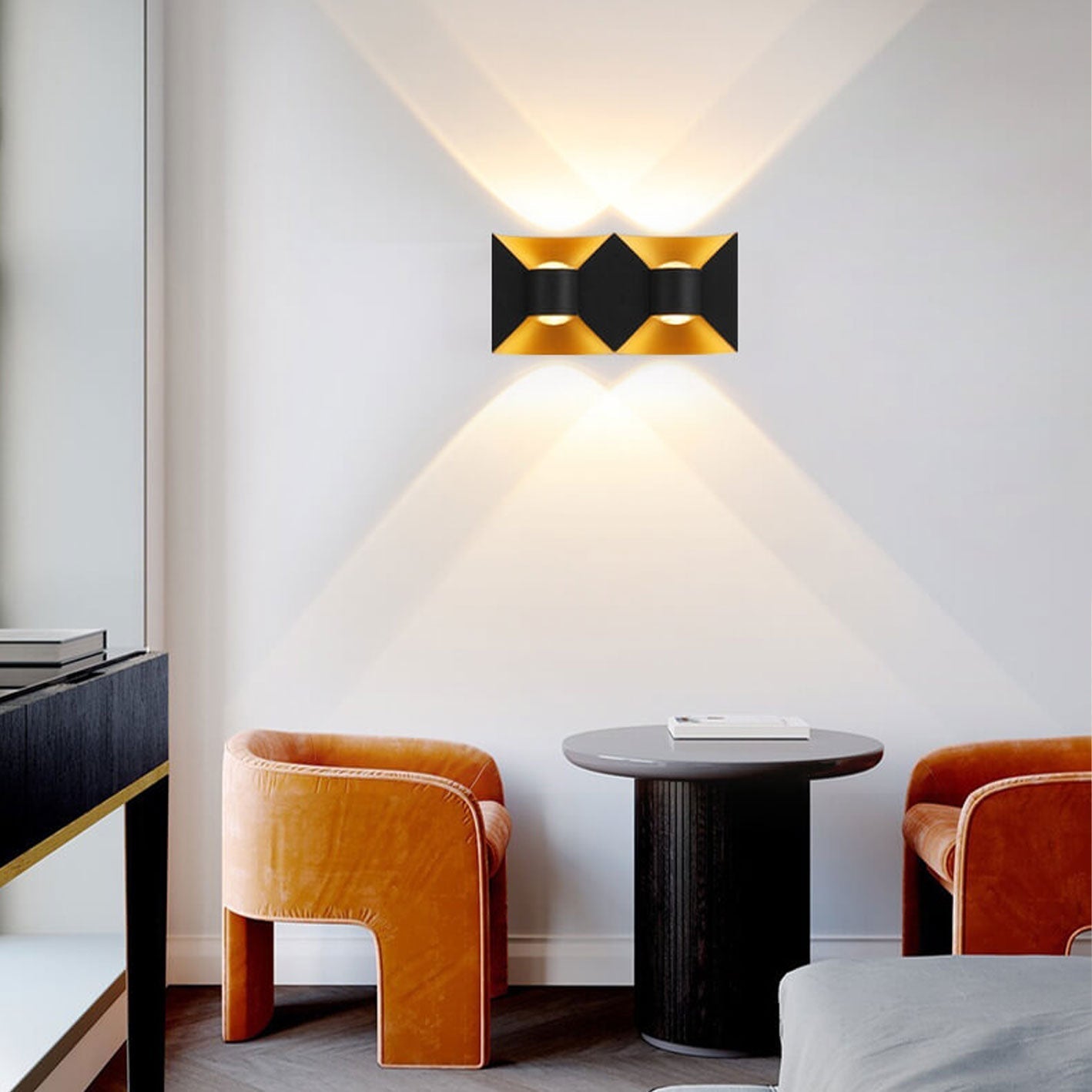 Moderne kreative Aluminium quadratische Doppelkopf Außenbalkon Wandleuchte lampe