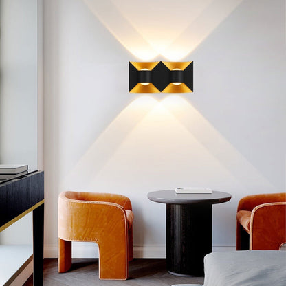 Moderne kreative Aluminium quadratische Doppelkopf Außenbalkon Wandleuchte lampe