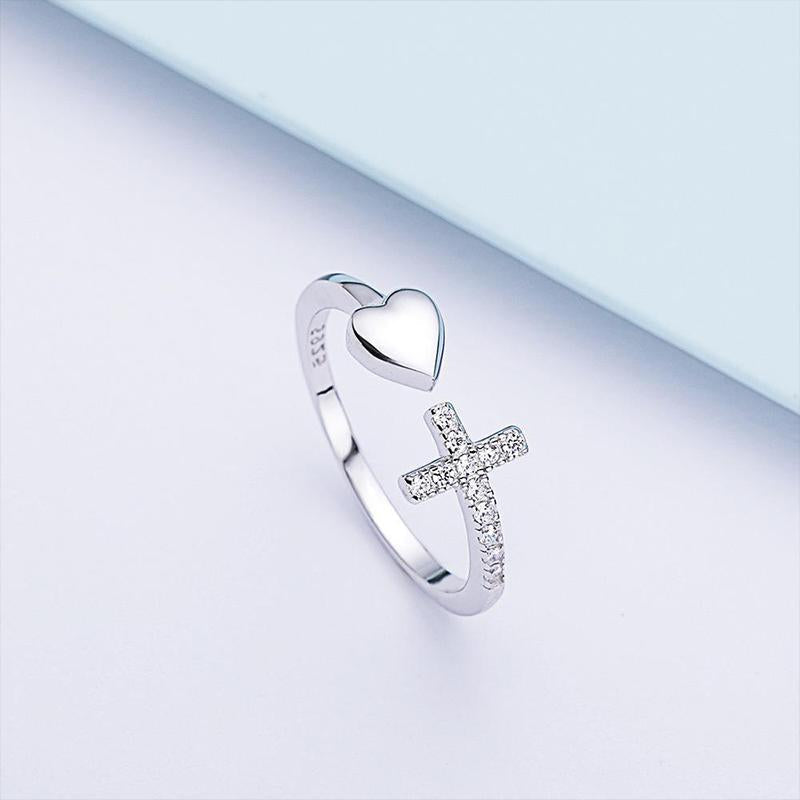 Frendorf | Love S925 Sterling Silber Kreuz Ring