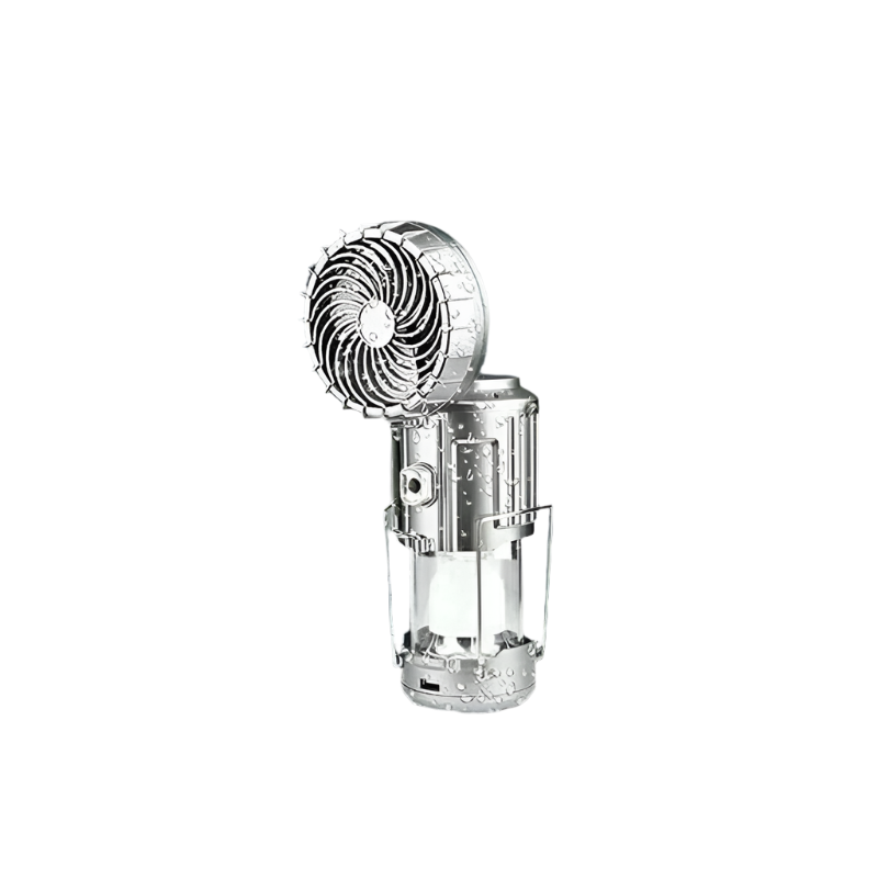 Frendorf | SolarBreeze LED Campinglaterne – Zusammenklappbares Licht mit Eingebautem Ventilator und USB-Wiederaufladbarem Strom