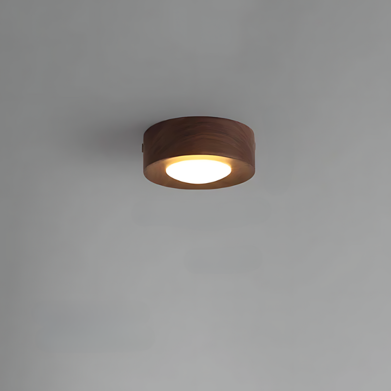 Frendorf | Walnuss-Deckenlampe mit LED-Strahler