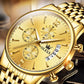 Frendorf | Luxus Gold Drei-Augen Chronograph Zifferblatt Automatische Mechanische Uhr