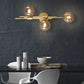 3 Kopf Glas Ball Wandlampe - Bernstein