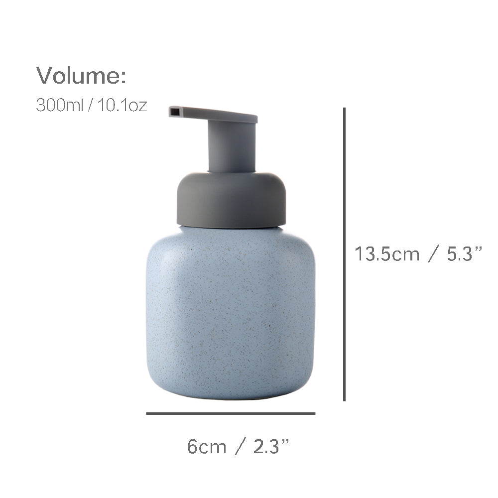 Keramischer Seifenspender, Schäumende Pumpe Badezimmerflasche, Einfaches Design, Nachfüllbare Wiederverwendbare Lotionpumpe für Badezimmer Küche, 300ml/10,1oz