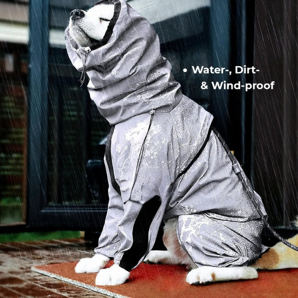Frendorf | Hunderegenmantel mit Beinen - Wasserdichte Hundejacke für kleine und große Rassen | UK Gemütliche Winterbekleidung
