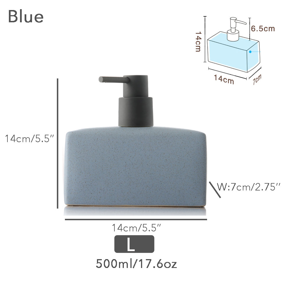 Schwarzer Keramik-Seifenspender, Flüssigkeitsbadflasche, einfaches Design, nachfüllbare wiederverwendbare Lotionpumpe für Bad Küche, 500 ml/17,6 oz