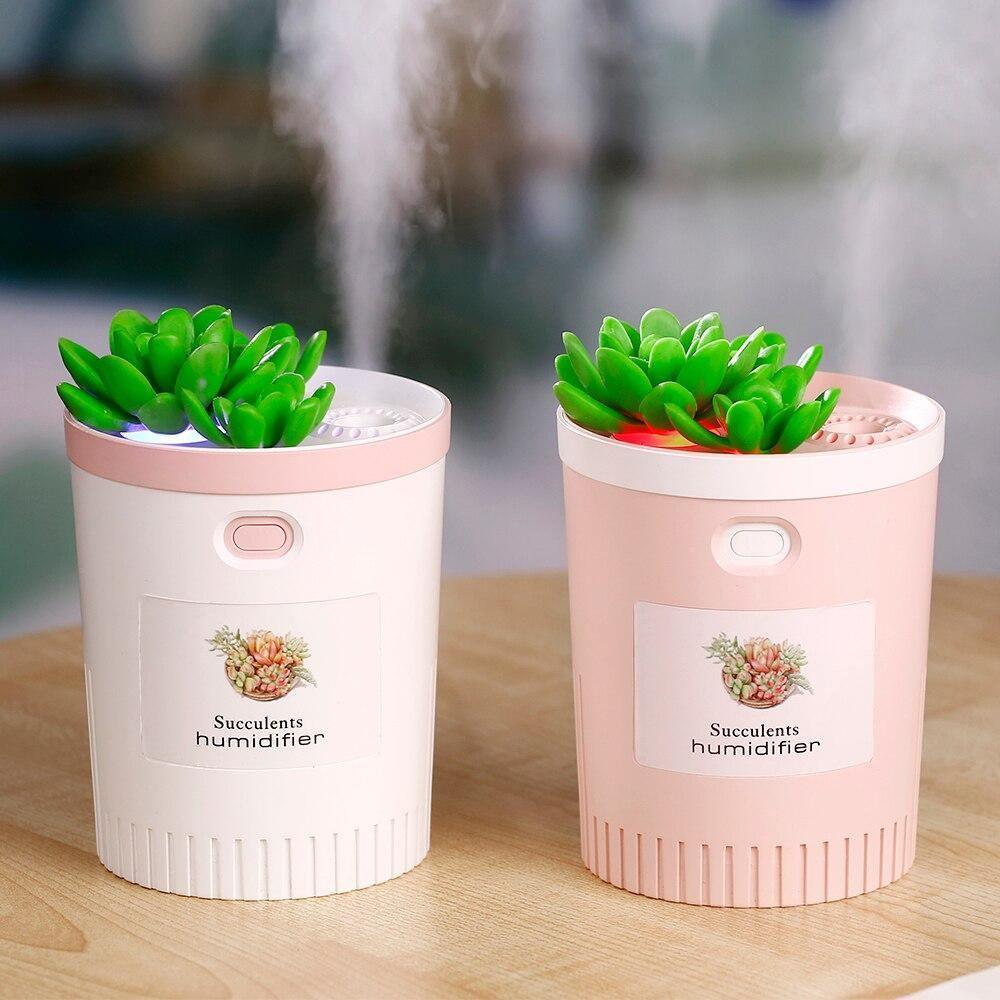 Frendorf | MistBloom Mini USB Luftbefeuchter mit Sukkulentendesign | Kompakt | Leise | Für Zuhause & Büro