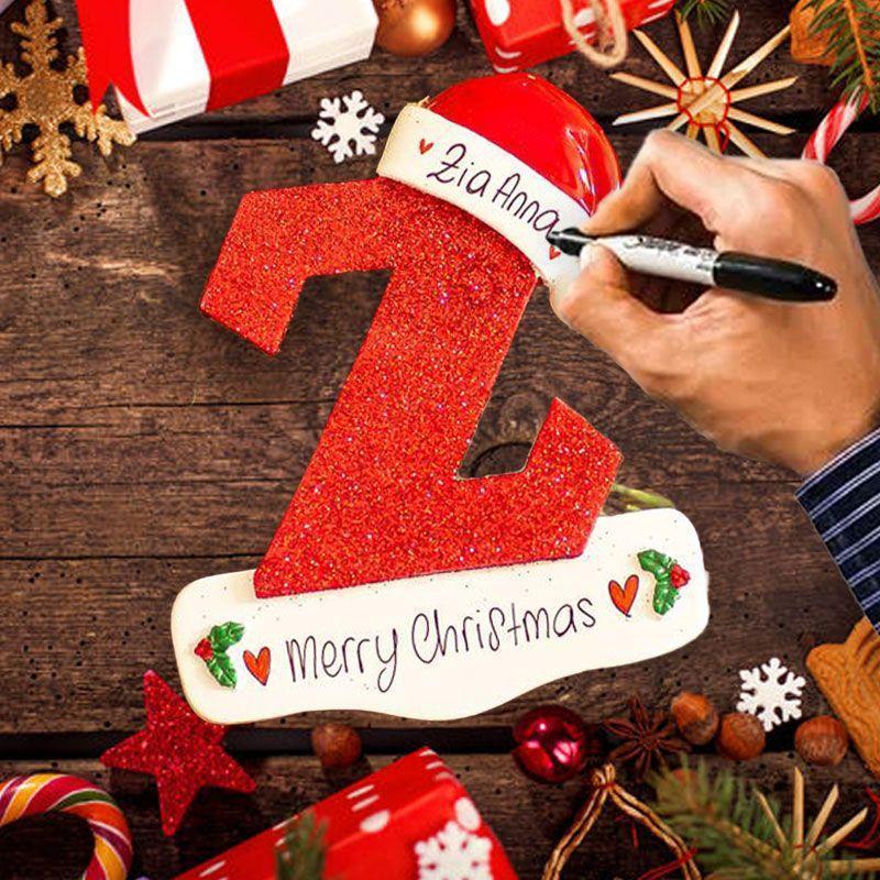 Frendorf | Personalisierte Weihnachts 24 Buchstaben Ornamente