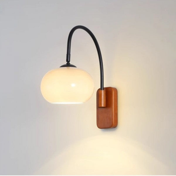 Frendorf | GlareFlex Bauhaus Glas-Wandleuchte | Drehbare LED-Leuchte | Modernes Wand-Design