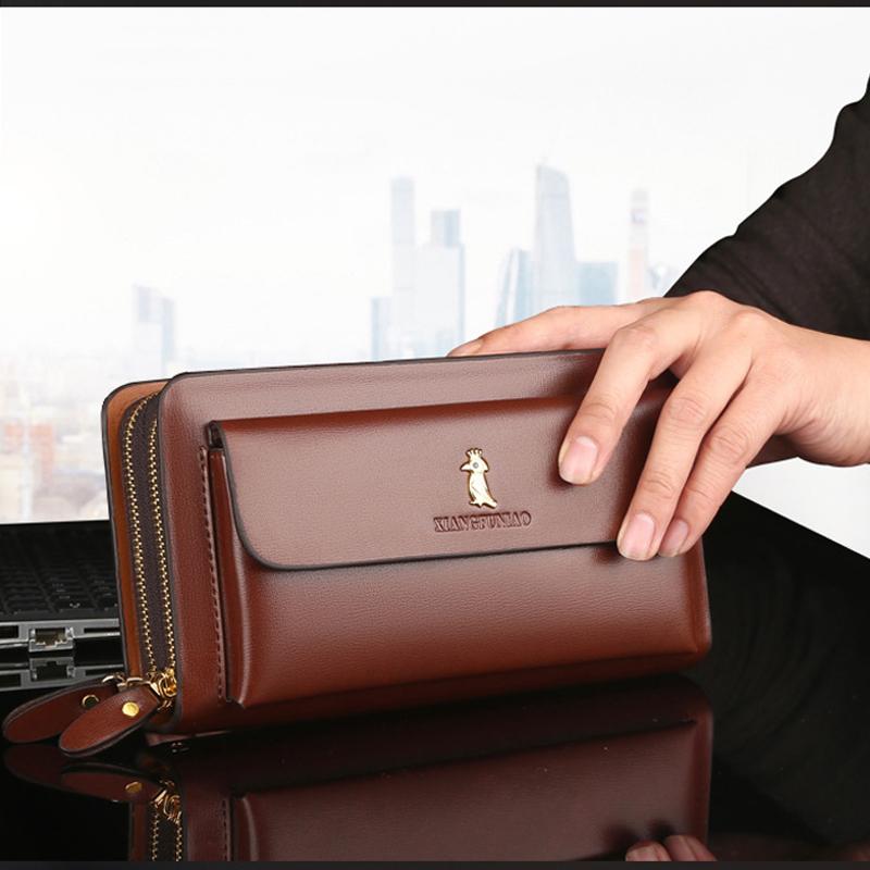 Frendorf | Doppelter Reißverschluss Clutch Geldbörse für Männer