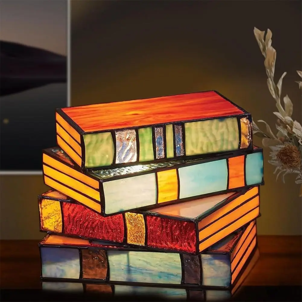 Buntglas Bücherlampe