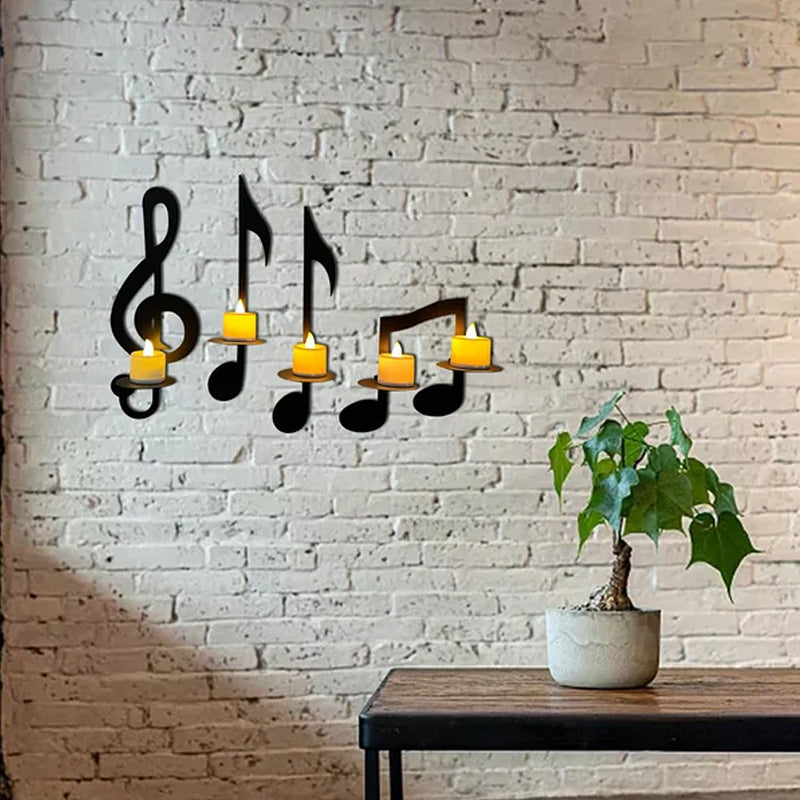 Schwarze Musiknoten Wandlampe