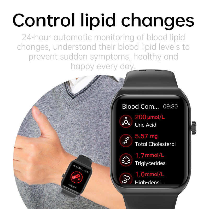 Frendorf | 1,81" Harnsäure Blutlipide Blutzucker Herzfrequenz EKG SOS Strahlungsniveau Körperzusammensetzung Sport Smart Watch