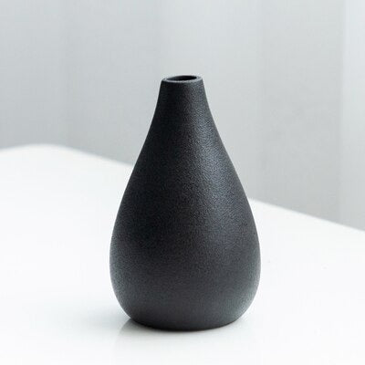 Frendorf | ObsidianWave Strukturierte Keramikvasen in Nacht-Schwarz | Modernes Design | Perfekte Dekoration für Zuhause